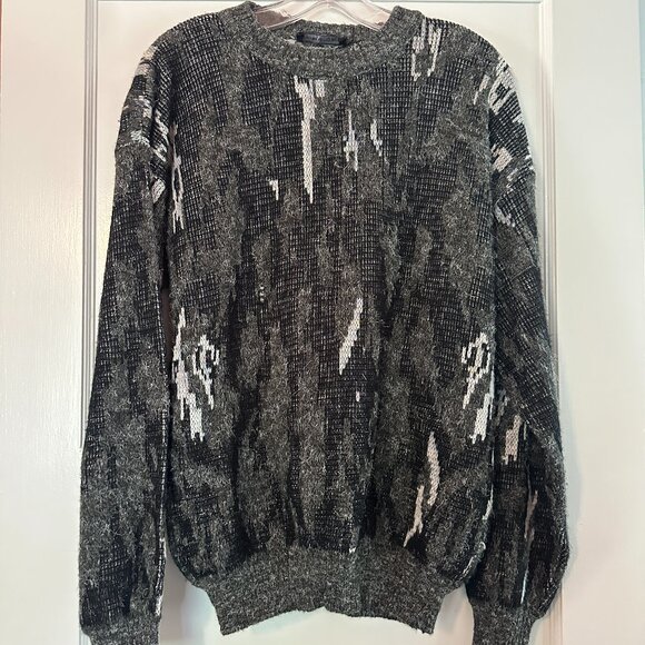 VTG 80s Peter England Long Cardigan Sweater Handmade Acrylic - Men M - Picture 1 of 3